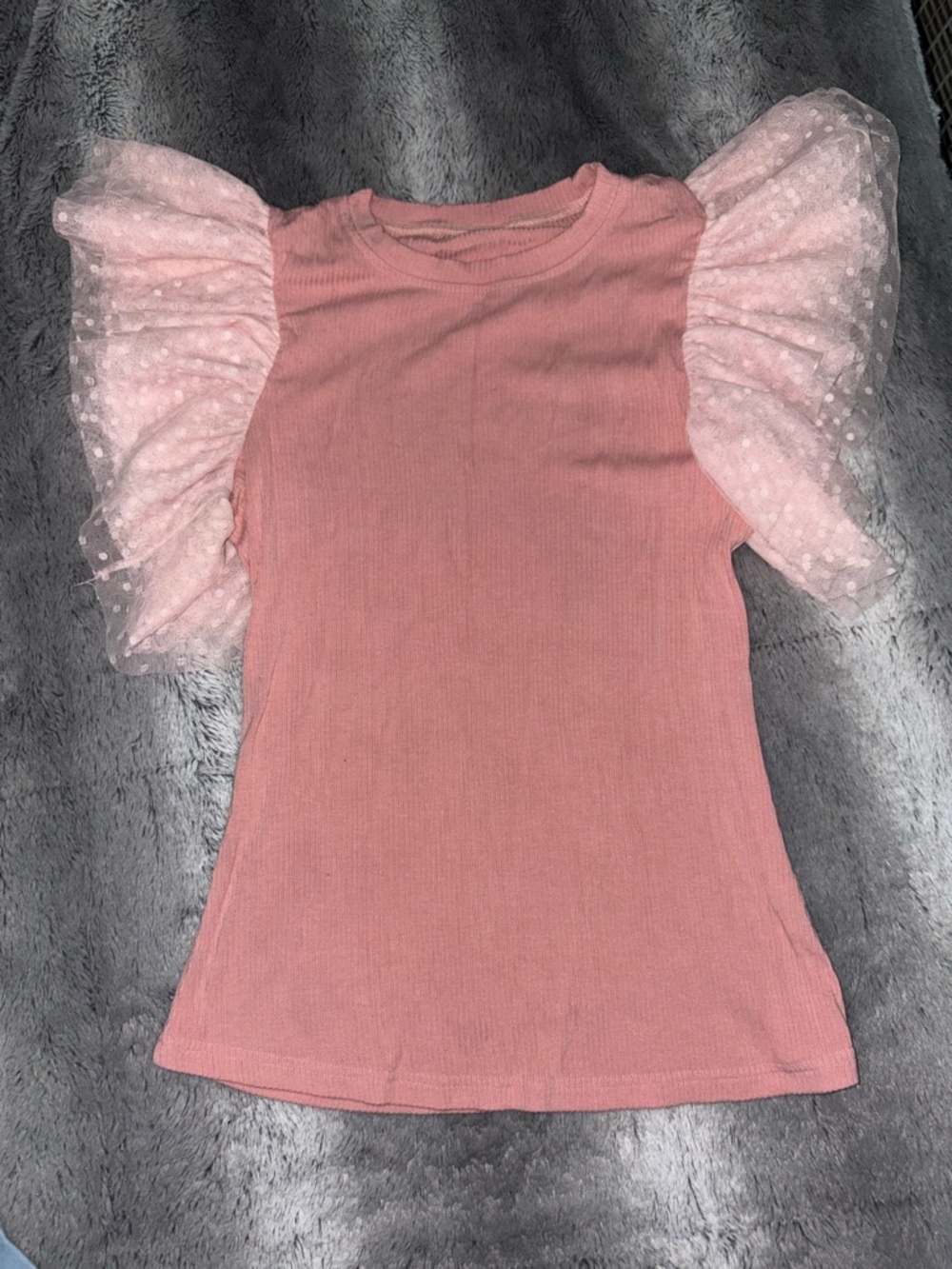Girls Pink Puff-Sleeve Tee